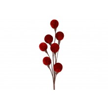 Клонче с кадифени топчета 55см червено